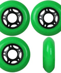 4 Pack Inline Skate Wheels 80mm 89A Outdoor Green Replacement Set For Rollerblade And Inline Hockey Skates Durable Easy Install Non OEM Grade Fit Great For Outdoor Use