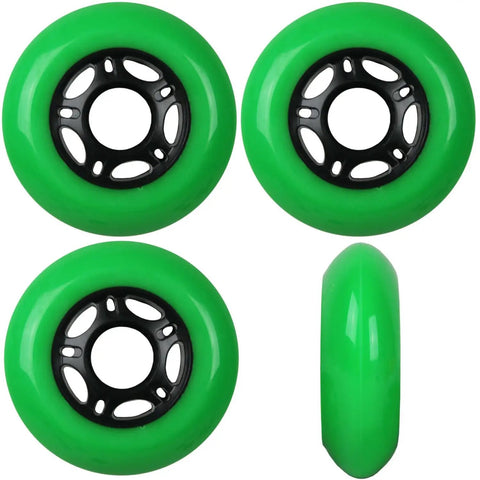 4 Pack Inline Skate Wheels 80mm 89A Outdoor Green Replacement Set For Rollerblade And Inline Hockey Skates Durable Easy Install Non OEM Grade Fit Great For Outdoor Use