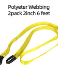 Two Pack 6 Ft Lifting Sling Straps 2 Inch Wide Heavy Duty Lift Rigging Straps Tree Saver Recovery Securing Webbing