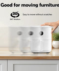 White appliance on countertop moving easily with self adhesive caster wheels set black 8 pieces mini swivel rollers 360 degree rotation.