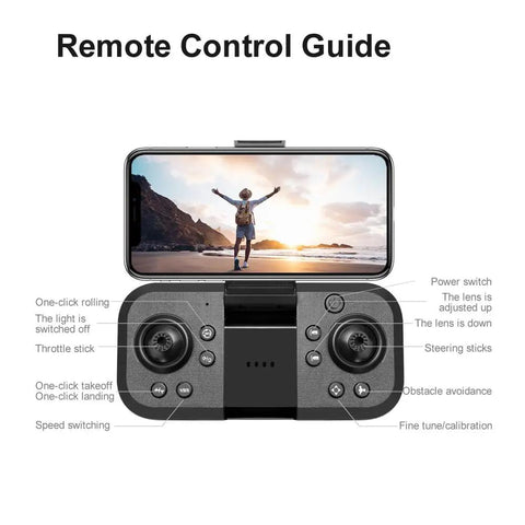 Remote control guide for 8K Aerial Drone With 3 Cameras Brushless Power Intelligent Obstacle Avoidance Trajectory Flight