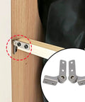 2.0 Nm Torque Shaft Hinges With Adjustable Damping For Cabinets, Doors, Windows, And Foldable Tables, 304 Stainless Steel L Shaped Locking Hinge Pair Includes 2 Hinges And 10 Screws, shown installed on wood