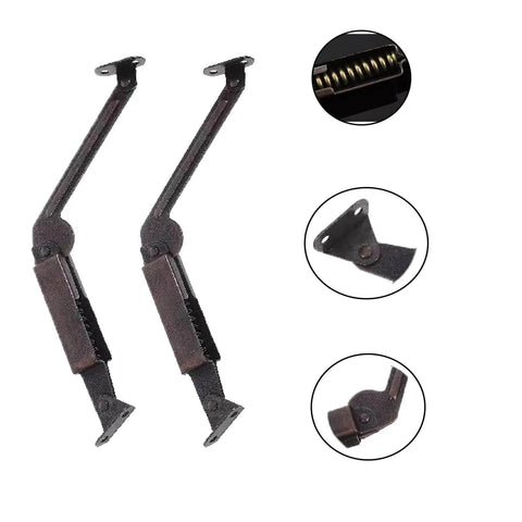 Two Piece Antique Bronze Spring Loaded Cover Plate Hinge With Screws For Tables Toy Boxes And Furniture Cabinets Soft Close Lid Support