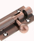 WUUWCHODC Sliding Barrel Bolt Door Lock Gate Latch Heavy Duty Security close-up view showing bronze finish and mounting holes.