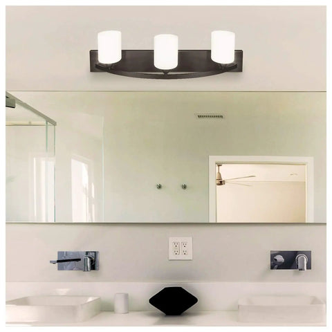 Modern Snazzy Bathroom Vanity Light Fixture With Globe Shades In Oil Rubbed Bronze 3 Light Bar Reversible Mounting Up Or Down