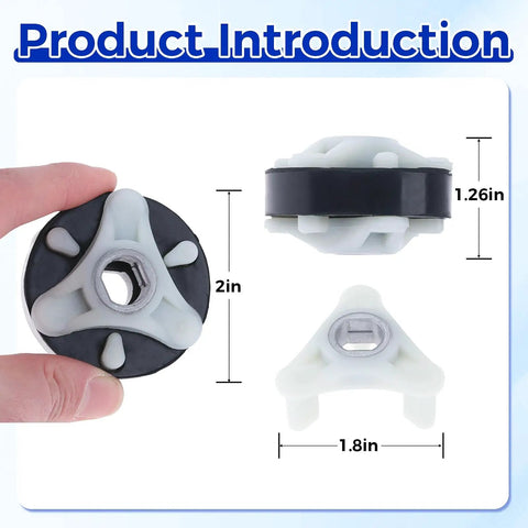 285753A Washer Metal Core Motor Coupling Replacement for Top Load Machines, 2in x 1.8in, white plastic and metal