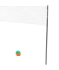 Portable Beach Volleyball Net Set With Durable PE And Iron Frame Foldable Net System displayed with colorful ball