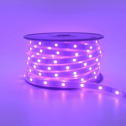 70ft Waterproof 24V RGB LED Strip Lights With WiFi App Control And Alexa Voice Music Sync Dimmable Color Changing Reel