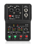 Q-12 USB Audio Interface For PC With XLR And 3.5mm Microphone Jack, dual input and output controls, phantom power option