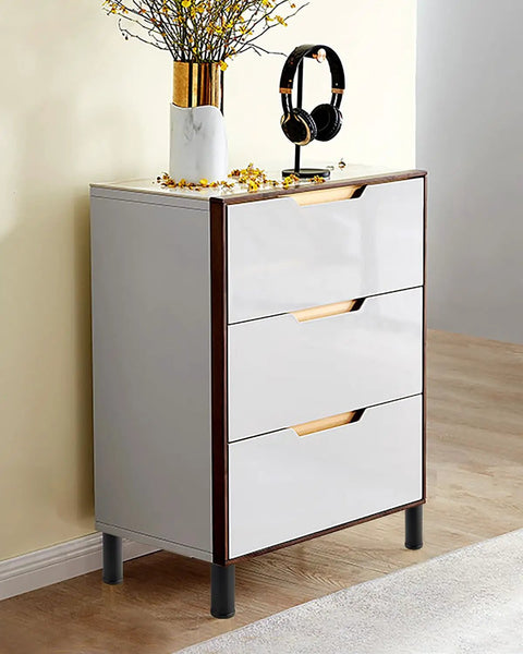 Level Up Your Space With These Legit 4 Pack Cylinder Furniture Legs Featuring A Secure M8 Screw Base For Dressers Beds And Coffee Tables Solid Aluminum Support Feet on a stylish dresser.