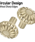 Two Pack Brushed Gold Cabinet Knobs Set For Drawers And Doors, circular design, vintage brushed brass hardware pulls