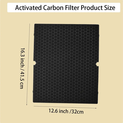 Activated carbon filter dimensions 16.3 x 12.6 inches for 2 Pack HEPA Replacement Filters H For Winix 5500-2 And AM80 Air Purifier.