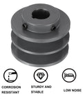 Heavy Duty Cast Iron V Belt Pulley With Double Groove Web Sheave Seven Eighths Inch Bore And 2.95 Inch Outer Diameter For 3L Or B Belts Bored To Size Built To Last With Keyways And Hollow Head Set Screws, cast iron pulley