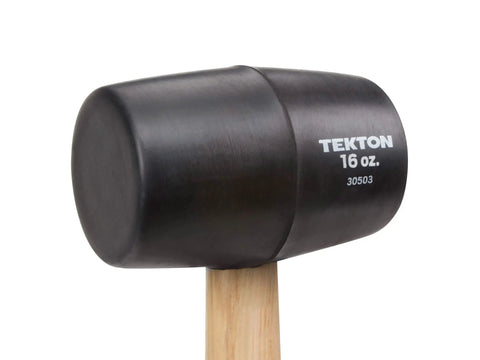 Wood Handle Rubber Mallet Set, 3-Piece With 8 Oz 16 Oz And 32 Oz Heads, Contoured Hardwood Handles Reduce Vibration, black 16 oz head