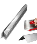 Heavy Duty 304 Stainless Steel Wall Corner Guards 1X1X48 Inches Six Pack with rounded edges and a hand applying adhesive.
