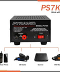 Beefy Benchtop 5 Amp Linear Regulated Power Supply For Home Lab Or Workshop AC To DC Converter Delivers Clean 12V DC Output With Optional 13.8V Rail 115V AC 70W Input Screw Type Terminals Built In Cooling Fan shown with compatible devices