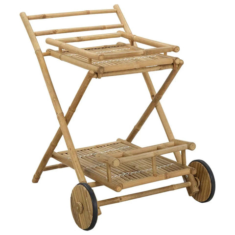 Premium Bamboo Serving Trolley Featuring Slick Smooth Rolling Casters For Easy Room To Room Transit And A Rock Solid Mobile Bar Or Kitchen Rolling Cart Option Built To Conquer Your Daily Grind Without Breaking A Sweat.