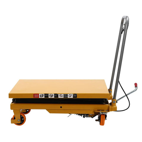 Heavy Duty Hydraulic Scissor Lift Table With Silent Electric Drive Built Like A Tank For Garage Crews delivering 330 lbs capacity.