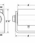3.5-Inch Adjustable Roller Cage Hinges Heavy Duty Built Like a Tank with Grease Fitting for Easy Maintenance and Smooth Action Rated to Handle a Hefty 1000 Lbs per Pair Industrial Toughness 2 Unit Pack diagram showing dimensions and sides