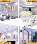 Smooth Dimming Daylight LED Bulbs GU10 Base 5000K 4W 450LM 120 Degree Flood For Track Lighting Halogen Replacement Pack Of Six