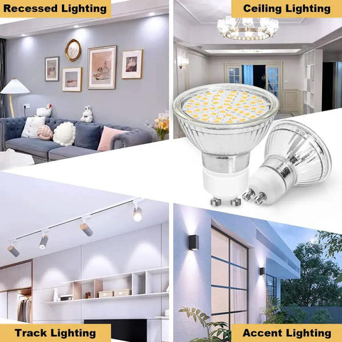 Smooth Dimming Daylight LED Bulbs GU10 Base 5000K 4W 450LM 120 Degree Flood For Track Lighting Halogen Replacement Pack Of Six
