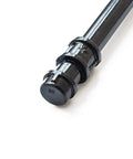 Close-up of black iron pipe for 68 Inch Ceiling Mount Industrial Pipe Shelf Brackets Set 4 Pack Heavy Duty Black Iron Shelving Brackets For Kitchen