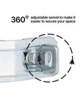 Close-up of Heavy Duty Swivel Hasp With Turning Padlock Mount Hidden Mounting Screws Weather Resistant showing 360-degree swivel.