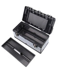 Portable Lockable Toolbox Case With Removable Tray Durable Plastic And Stainless Steel Build Aluminum Alloy Handle Double Lock Organizer