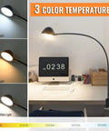 Gooseneck Clip Desk Lamp With Clamp, 10W 1100 Lumens, 31 Inch Flexible Arm with 3 Color Modes shown above a desk