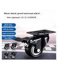 Close-up of 4 Pack 1.5 Inch Diamond Swivel Wheel Furniture Caster With Brake And Double Bearing Sleeve Black Stem Casters M8 And M10 Universal