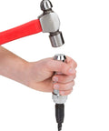 Hand using Half Inch Drive Impact Screwdriver Set Seven Piece With Manual Impact Driver And Slotted And Phillips Bits Hex Shank