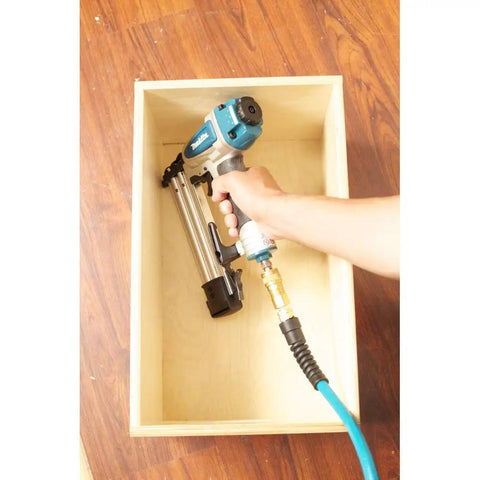 Rock Solid 18 Gauge Brad Naler With Slick Trigger And Compact Narrow Nose For Tight Corners Fires Five Eighth Inch To Two Inch Nails Smoothly Lightweight Aluminum Frame Keeps It At Just Three Pounds No Sweat Woodworking Essential
