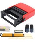 Compact Pro Grade Date Code Ink Stamp Tool With Solid Font Options For Industrial Control Supplies Fast Dependable Printing On Labels And Parts Long Lasting Font Stability For Up To Ten Years, 4.4x3.3x1.2 in red black body