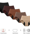 Game Changing Leakproof Incontinence Underwear Featuring Washable Cotton Briefs With Heavy Duty Absorbent Core And Waterproof Backing for various skin tones.
