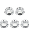 Heavy Duty M14x1.5 Serrated Flange Hex Lock Nuts 5 Pack Zinc Plated Carbon Steel Non Slip Fasteners For Machinery Industrial Diy Use Tough Grip