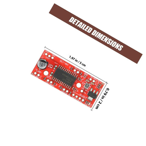 Plug And Play Easydriver Stepper Motor Driver Control Module dimensions 1.97x0.79 inches, red PCB with detailed components