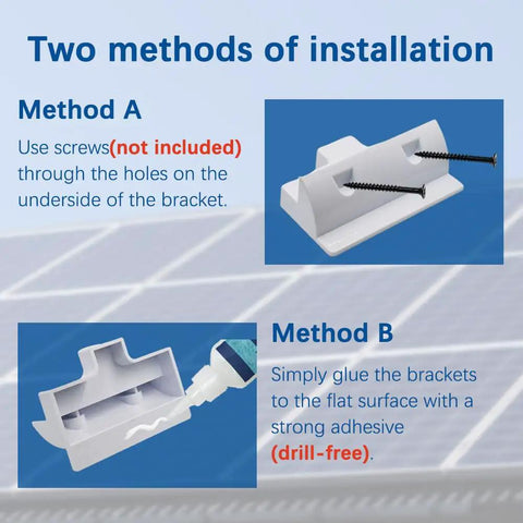 Solar Panel Mounting Bracket Kit, No Drill Corner Brackets, UV Resistant, 2 Pack, Perfect For RV, Truck, Camper, And Boat, Easy Silicone Bond Installation, Weatherproof, Durable, Flexible Mounting Solution