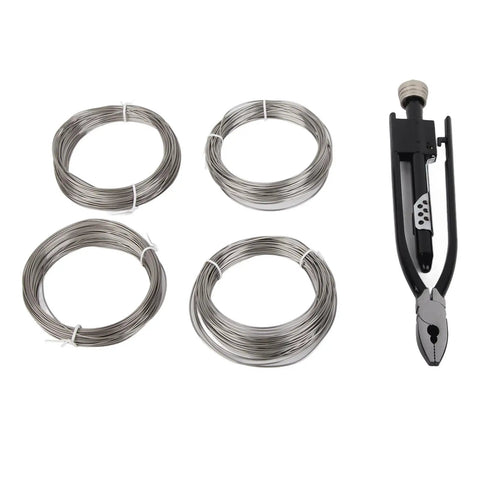 Safety Wire Pliers For Aircraft And Auto Maintenance 9 Inch Tool With Spring Loaded Return High Carbon Steel Body and Wire Rolls