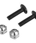 Two black bolts and two silver dome nuts for 2 Axis Cross Slide Bench Drill Vise Fixture With Adjustable Handle For Workbench.