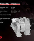 Heavy Duty Solid Air Conditioning Compressor With Clutch Direct Swap For Nissan Altima 2007 To 2012 Sentra 2007 To 2012 25 Liter L4 Gas Engine Knockout Fitment Shop Grade Tool Plus Warranty close-up specifications view