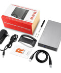 Beefy Aluminum 3.5 Inch Hard Drive Enclosure With Hassle Free USB 3.0 To Sata Docking, complete set with power adapter and cables.