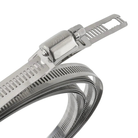 Premium 304 Stainless Steel Hose Clamp Strap With Cutter, 16.4ft Adjustable Metal Banding Tool For Auto Repair And Plumbing Projects That Rock, coiled