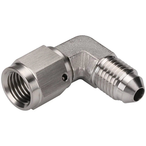 4AN Male To 4AN Female 90 Degree Swivel Stainless Steel Heavy Duty Brake Fitting Adapter Coupler for Brake Lines Clutch Lines Fuel Systems and Oil Pressure Applications, 304 stainless steel