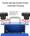 Hassle Free Wire Stripper Machine For Electrical Work Hand Crank Or Drill Powered Operation showing double knobs and spring mechanism.