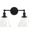Industrial Black Wall Sconce Lighting Set Two Light Vanity Fixtures for Bathroom Bedroom and Living Room Over Mirror E26 Base 110 240V Compatible