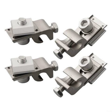 Heavy-Duty Solar Panel Mounting Bracket Clamps With Nickel-Plated Aluminum Grounding Lugs And Fasteners, 4-Pack