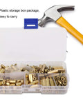 180Pcs M4 Brass Standoff Spacer Set With Male And Female Hex Pillars Screws And Nuts For Electronics PCB Mounting Durable Brass Hardware Kit In Storage Box Built For DIYers, brass parts in plastic box