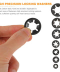 Hand holding a Carbon Steel Bearing Clamping Ring 1.02 Inch Blackened Finish Built To Last Retaining Washer Locking Ring