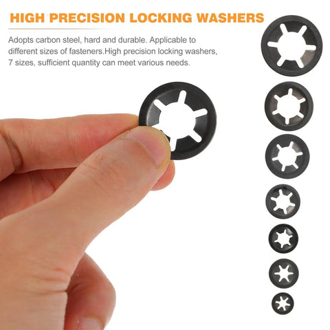 Hand holding a Carbon Steel Bearing Clamping Ring 1.02 Inch Blackened Finish Built To Last Retaining Washer Locking Ring