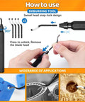 50-piece 3D printer tool kit with case; includes deburring tool, nozzle cleaners, scraper, and files